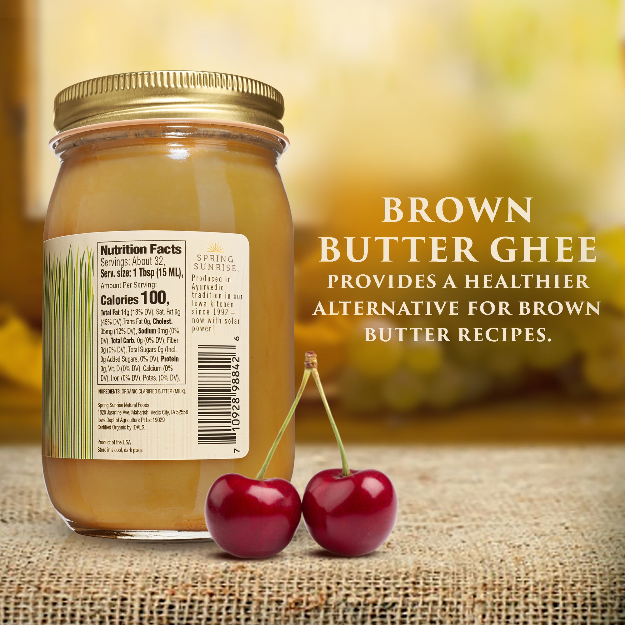 Brown Butter Organic Grass Fed Ghee