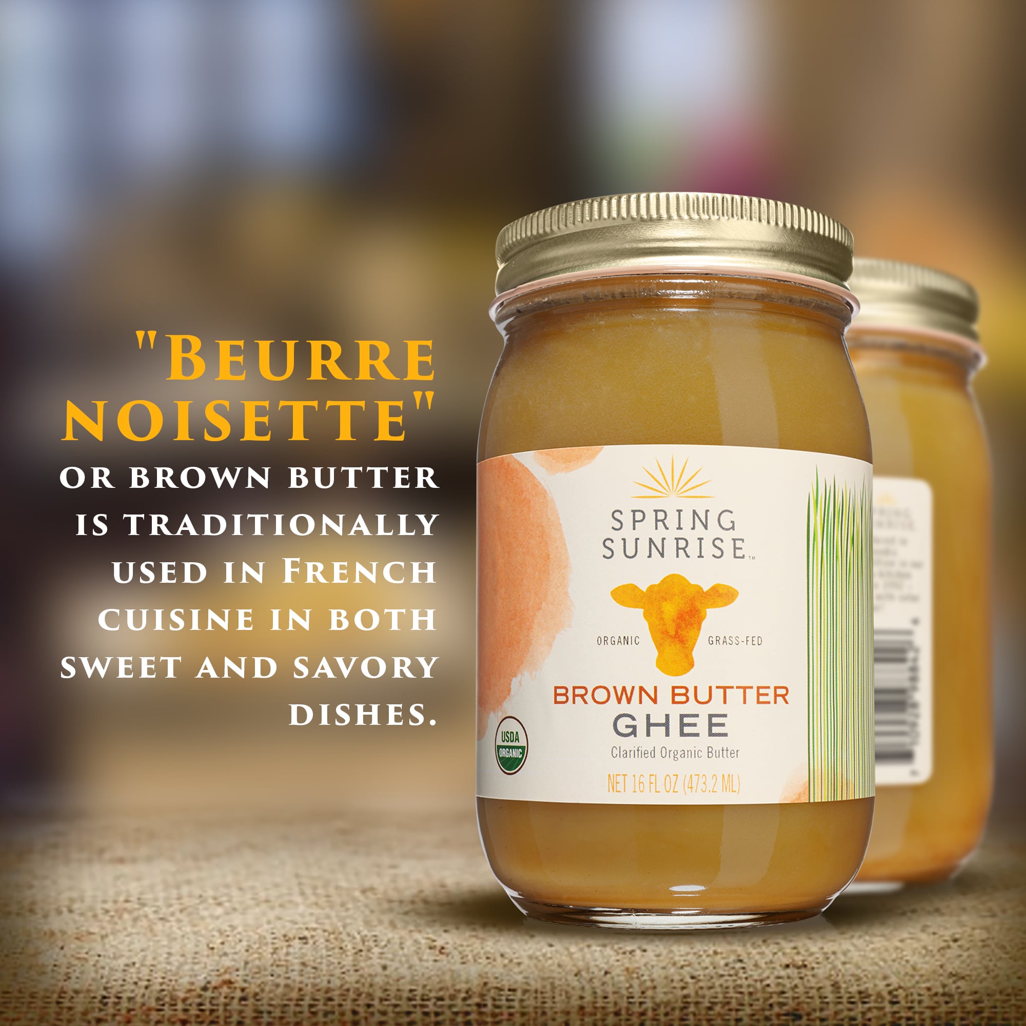 Brown Butter Organic Grass Fed Ghee